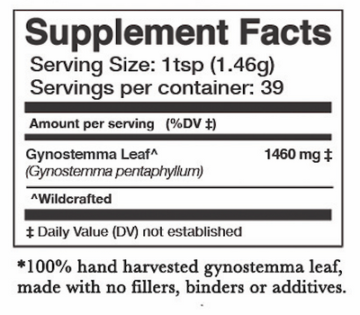 Anima Mundi GYNOSTEMMA Supplement Facts