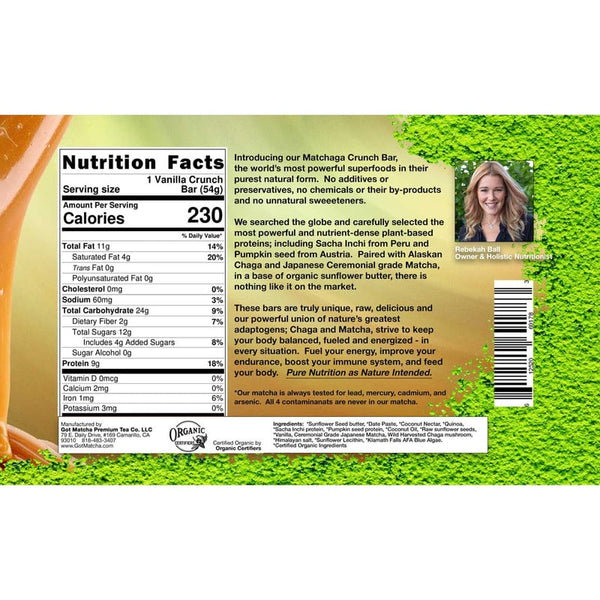 Got Matcha – Matchaga Crunch Energy Bar - CrunchVanBack