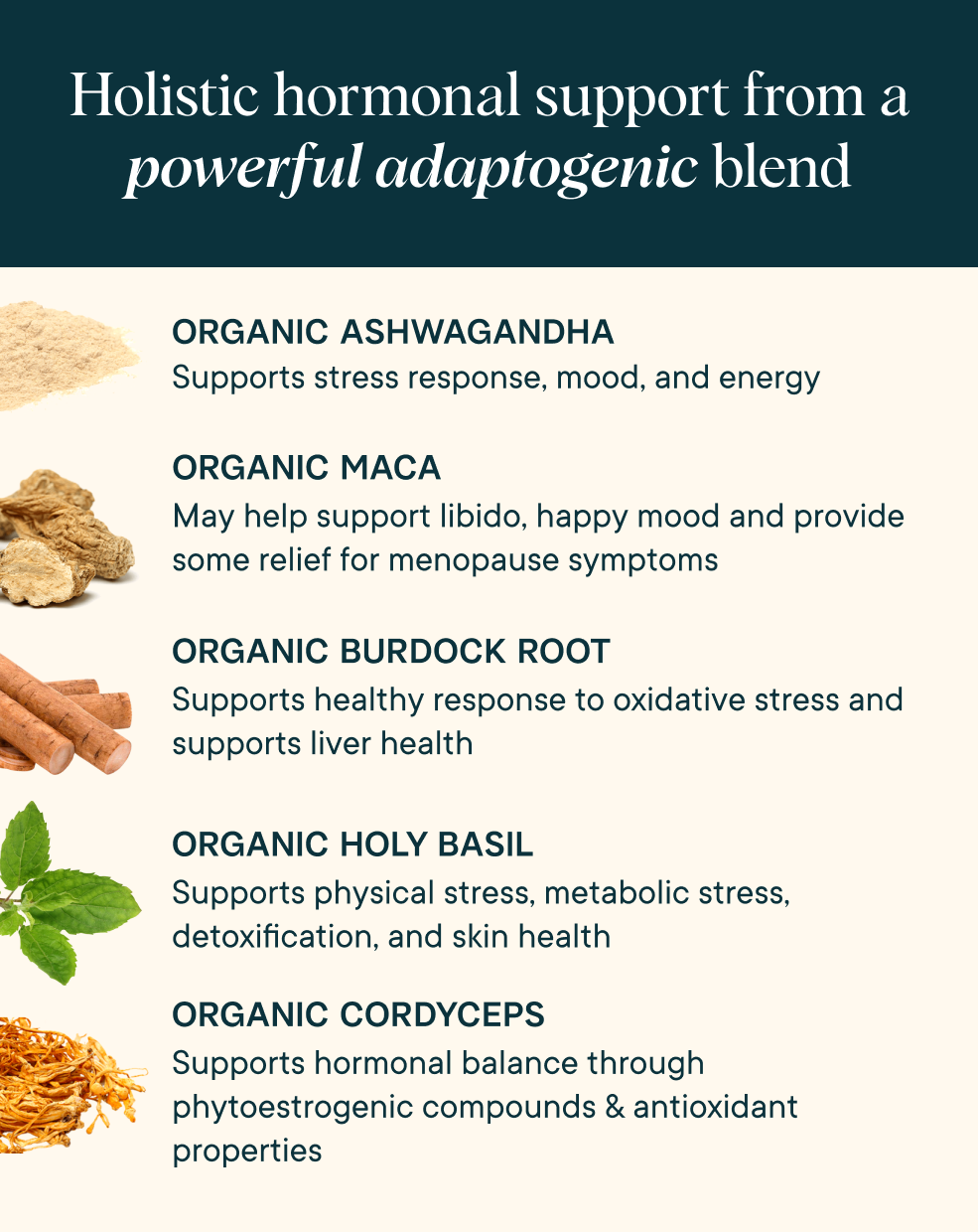 Holistic hormonal support from a powerful adaptogenic blend - Ora Organic Hormonious: Hormonal Balance & Support Capsules