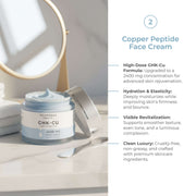 Neurogan Health GHK-Cu face cream lifestyle image with skincare benefit callouts.
