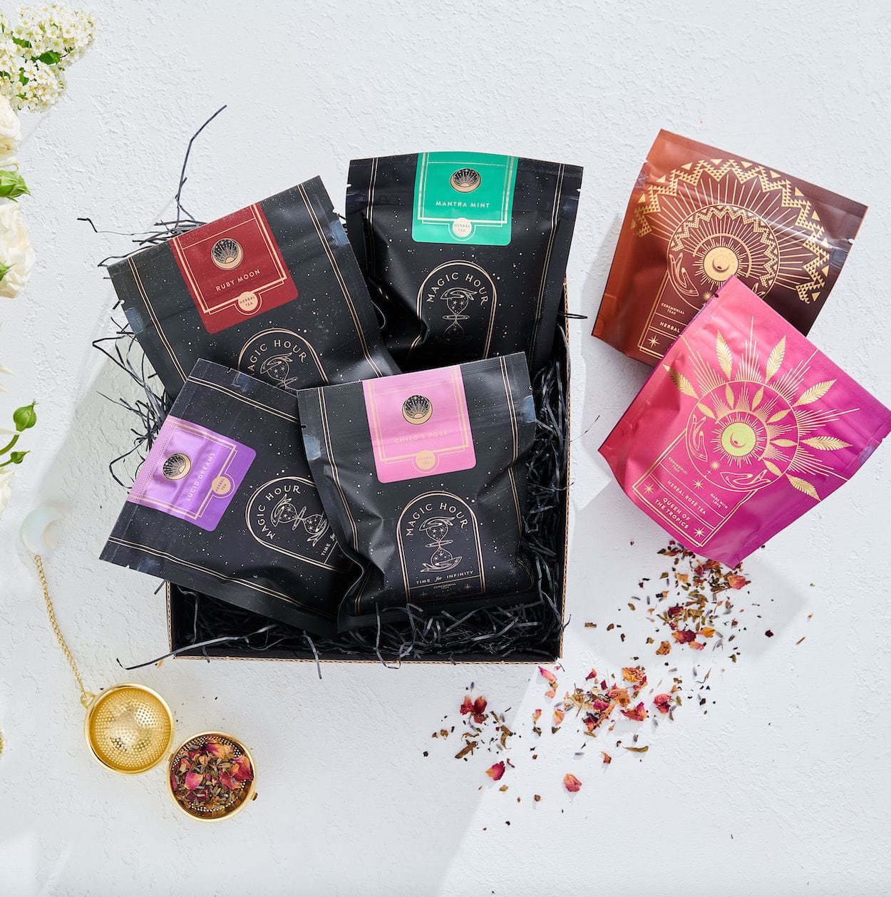 Magic Hour Herbal Magic Sampler Tea Box pouches