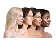 Diverse models wearing Mama Sol FACEBRELLA™ Tints mineral glow serum shades