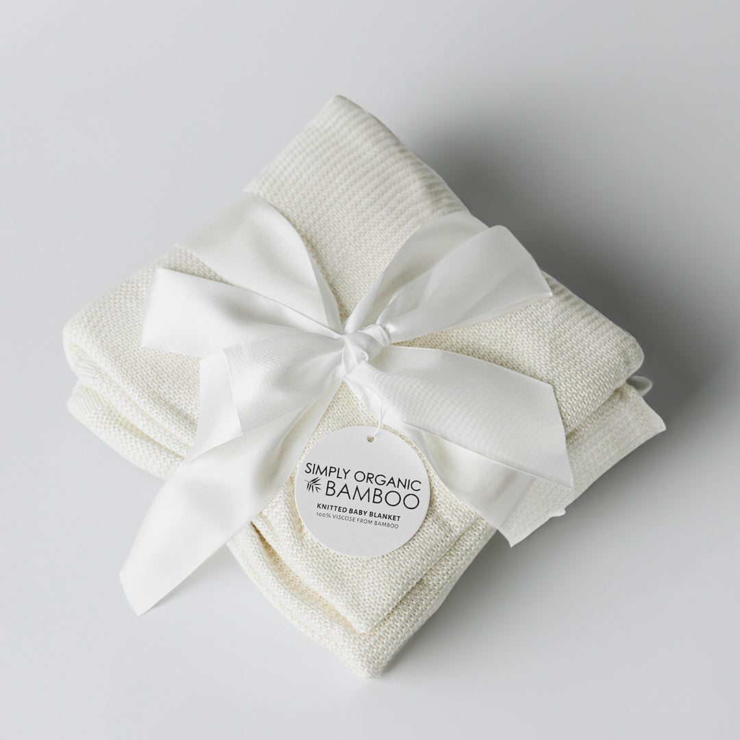 Simply Bamboo Organics Ivory Baby Blanket Folded