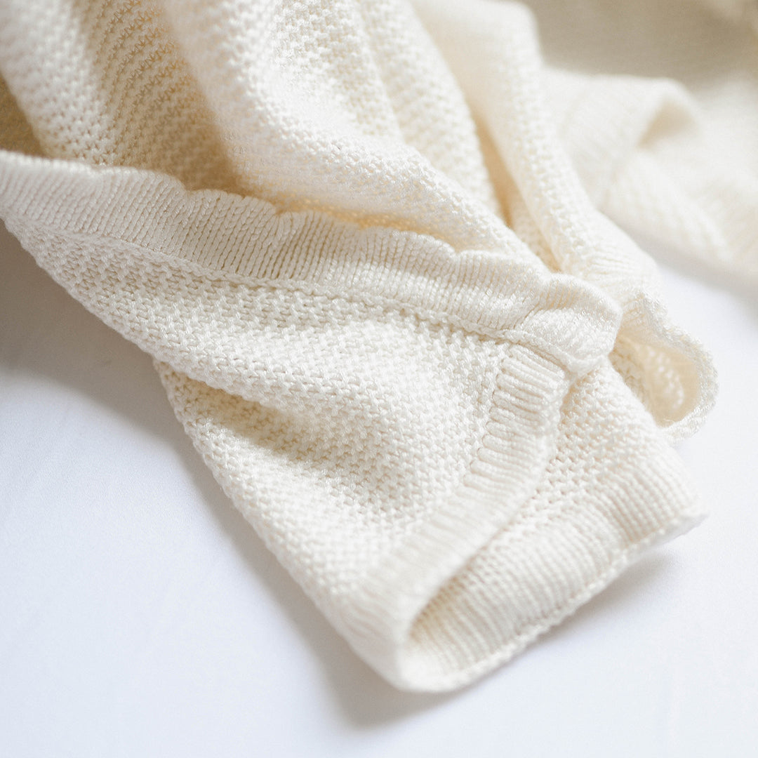 Simply Bamboo Organics Ivory Baby Blanket Close Up