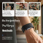 Hume Band 2.0 app interface displaying health, activity, and wellness tracking data.