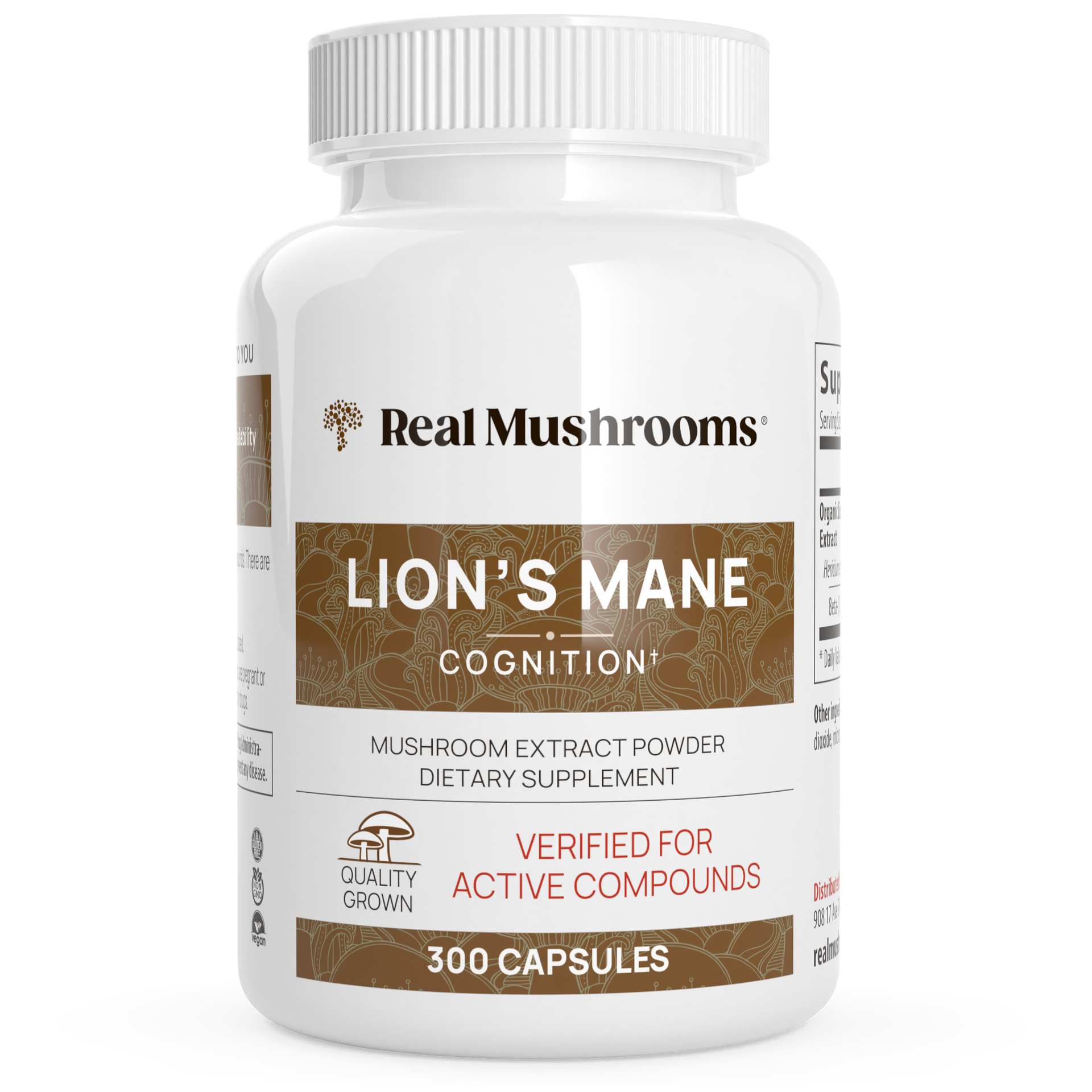 Real Mushrooms  Organic Lions Mane Extract Capsules 300 Capsules