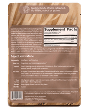 Mystic Mushrooms Lion's Mane Supplement Facts