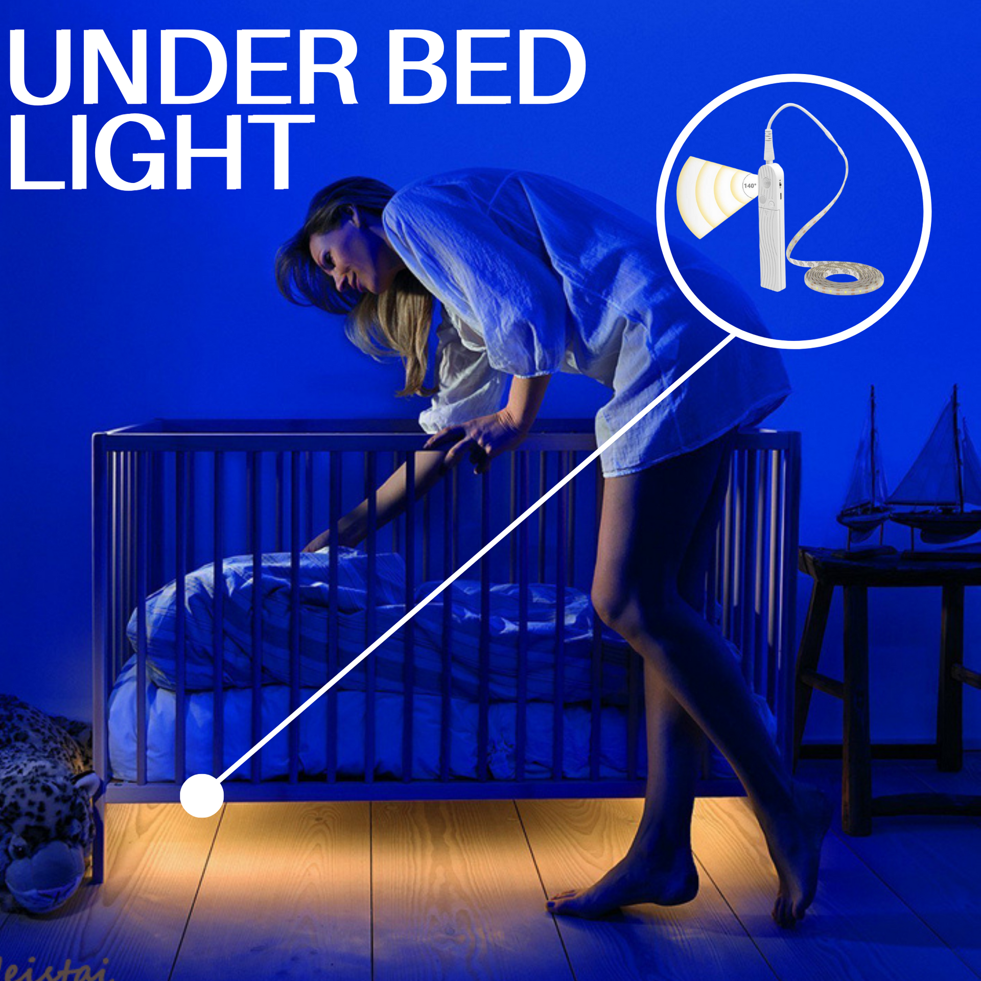 HarthYourHome Sleep Mode Bed Light - Under Bed Strip Lighting