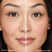 Mature model wearing Mama Sol LIPBRELLA™ tinted mineral lip oil