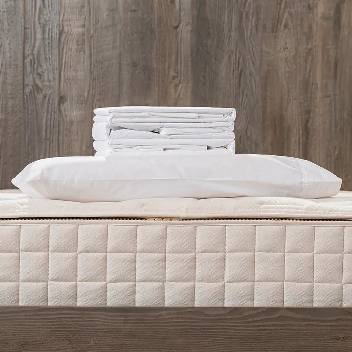 Arctic Snow - Naturepedic 300 TC Percale 15" Depth Flat Sheet