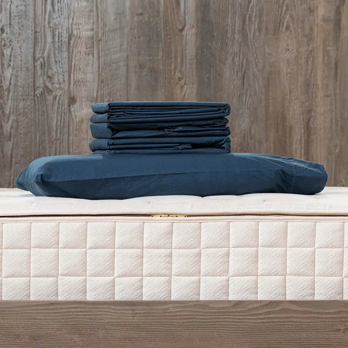 Midnight blue - Naturepedic 300 TC Percale 15" Depth Flat Sheet