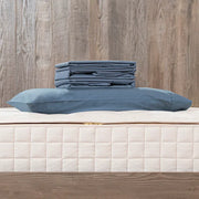 Mineral Blue - Naturepedic 300 TC Percale 15" Depth Flat Sheet