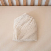 Naturepedic Organic Cotton Crib Fitted Sheet 2-Layer Breathable Muslin Cream
