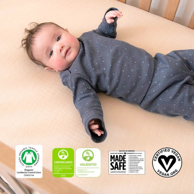Naturepedic Organic Cotton Crib Fitted Sheet 2-Layer Breathable Muslin
