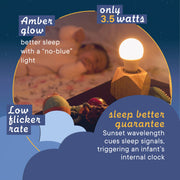 HarthYourHome Nite-Nite Light Bulb (3 Watts) Perfect for Nursery. Dimmable, helps babies and toddlers wind down naturally.