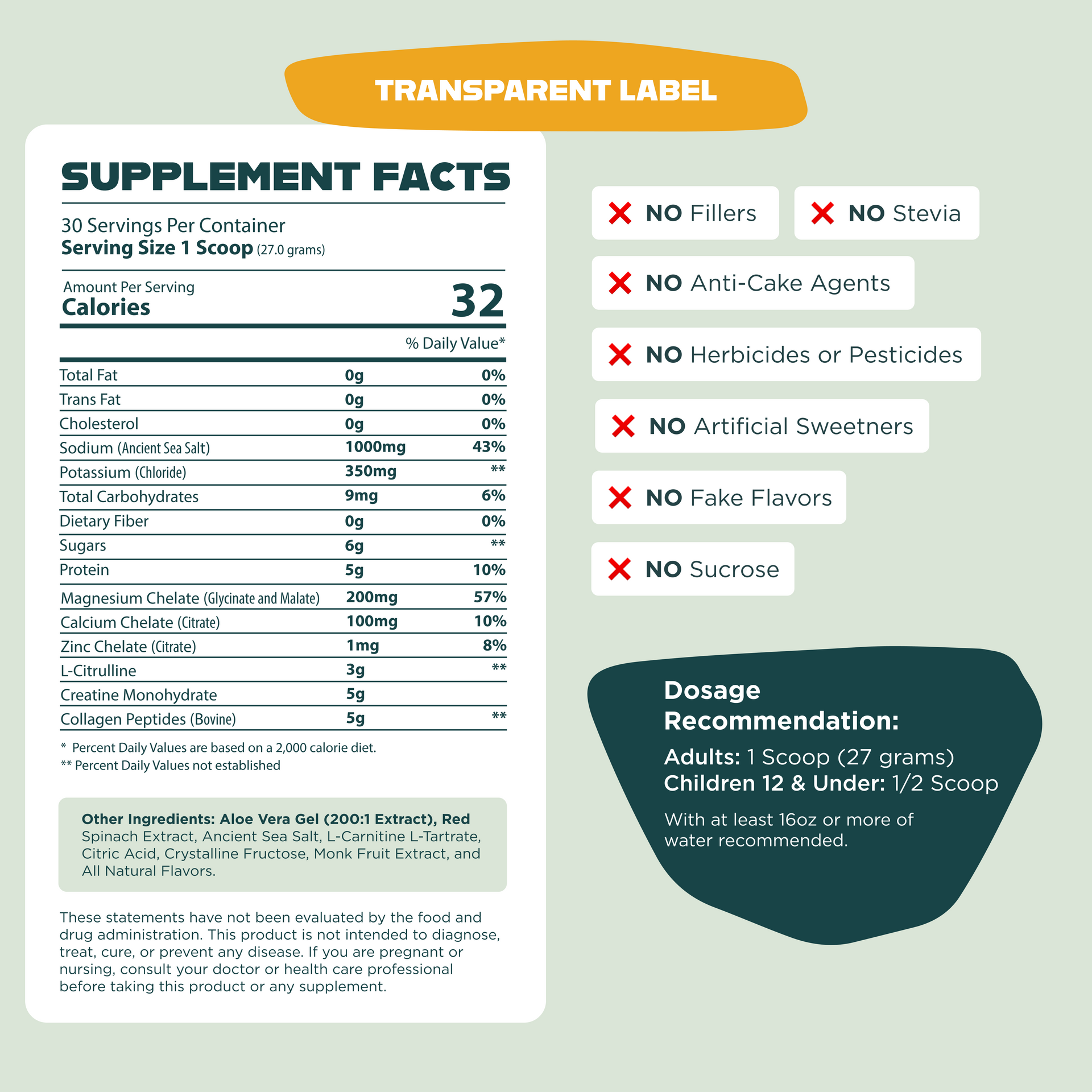 Optimize Hydration Tropical Surge Supplement Facts
