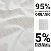 95% natural cotton organic - 5% pure silver grounding grid.