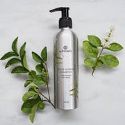 Sweet Sunrise Shampoo bottle surrounded by fresh green botanicals