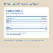 Equip Prime Protein salted caramel Supplement Facts and ingredient information