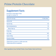 Equip Prime Protein chocolate Supplement Facts and ingredient information