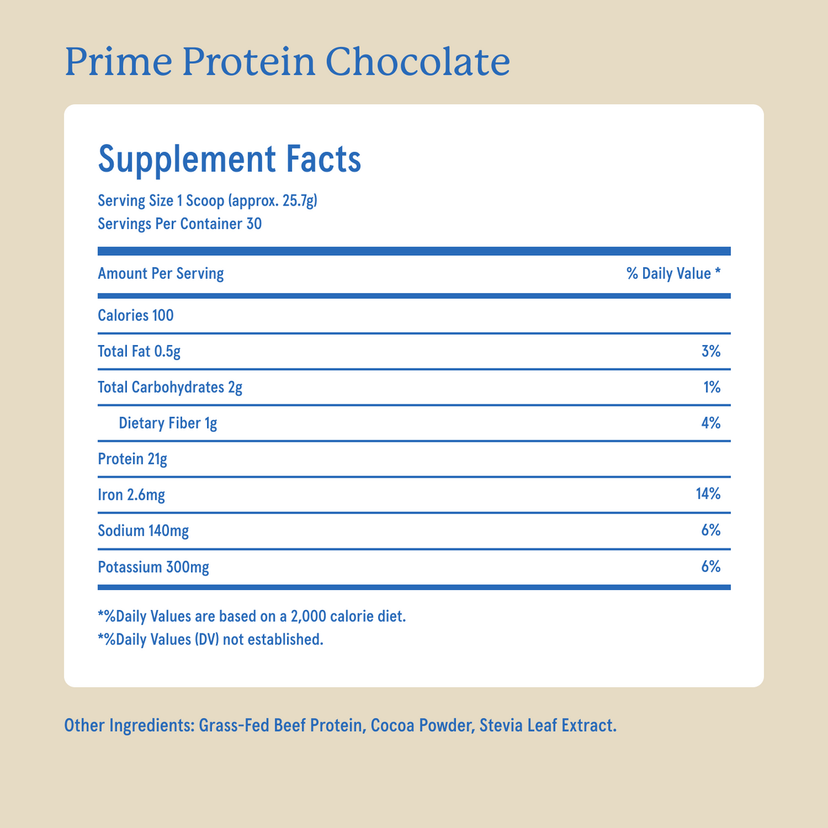 Equip Prime Protein chocolate Supplement Facts and ingredient information