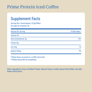 Equip Prime Protein iced coffee Supplement Facts and ingredient information