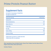 Equip Prime Protein peanut butter Supplement Facts and ingredient information