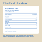 Equip Prime Protein strawberry Supplement Facts and ingredient information