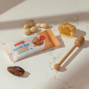 Equip Prime Bar peanut butter flavor with wrapped and unwrapped bars and peanut butter