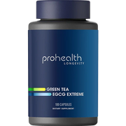 ProHealth Longevity Green Tea EGCG Extreme dietary supplement bottle with 100 capsules.
