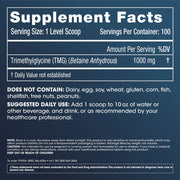 Prohealth Longevity TMG Pro Powder Supplement Facts