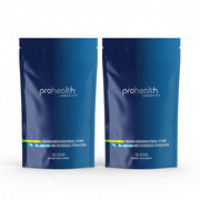 Two packs of Prohealth Longevity Pure Trans-Resveratrol Micronized Powder a pharmaceutical-grade, micronized formulation of 98%+ trans-resveratrol that delivers superior absorption and flexibility in dosing - 100 grams