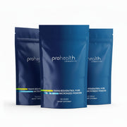 Three packs of Prohealth Longevity Pure Trans-Resveratrol Micronized Powder a pharmaceutical-grade, micronized formulation of 98%+ trans-resveratrol that delivers superior absorption and flexibility in dosing - 100 grams