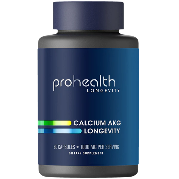 Prohealth Longevity Calcium AKG Longevity offers one of the most promising breakthroughs in longevity science. This bioavailable form of alpha-ketoglutarate (AKG) bound to calcium helps rejuvenate cellular metabolism, strengthen bones, and support energy production—key pillars of healthy aging.