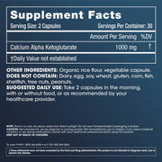 Prohealth Longevity Calcium AKG Longevity Supplement Facts