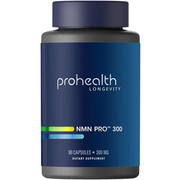 Prohealth Longevity NMN Pro 300™ delivers a clinically backed 300 mg dose of β-Nicotinamide Mononucleotide (NMN)—the direct NAD+ precursor that powers your mitochondria, fuels DNA repair, and supports youthful metabolism.