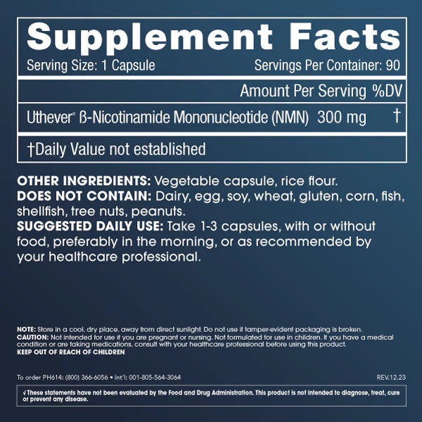 Prohealth Longevity NMN Pro 300™ Supplement Facts