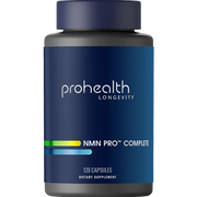 Prohealth Longevity NMN Pro™ Complete Capsules combines three clinically researched ingredients—NMN, trans-resveratrol, and TMG—to power your cells, restore youthful energy, and support optimal longevity in one convenient daily formula.