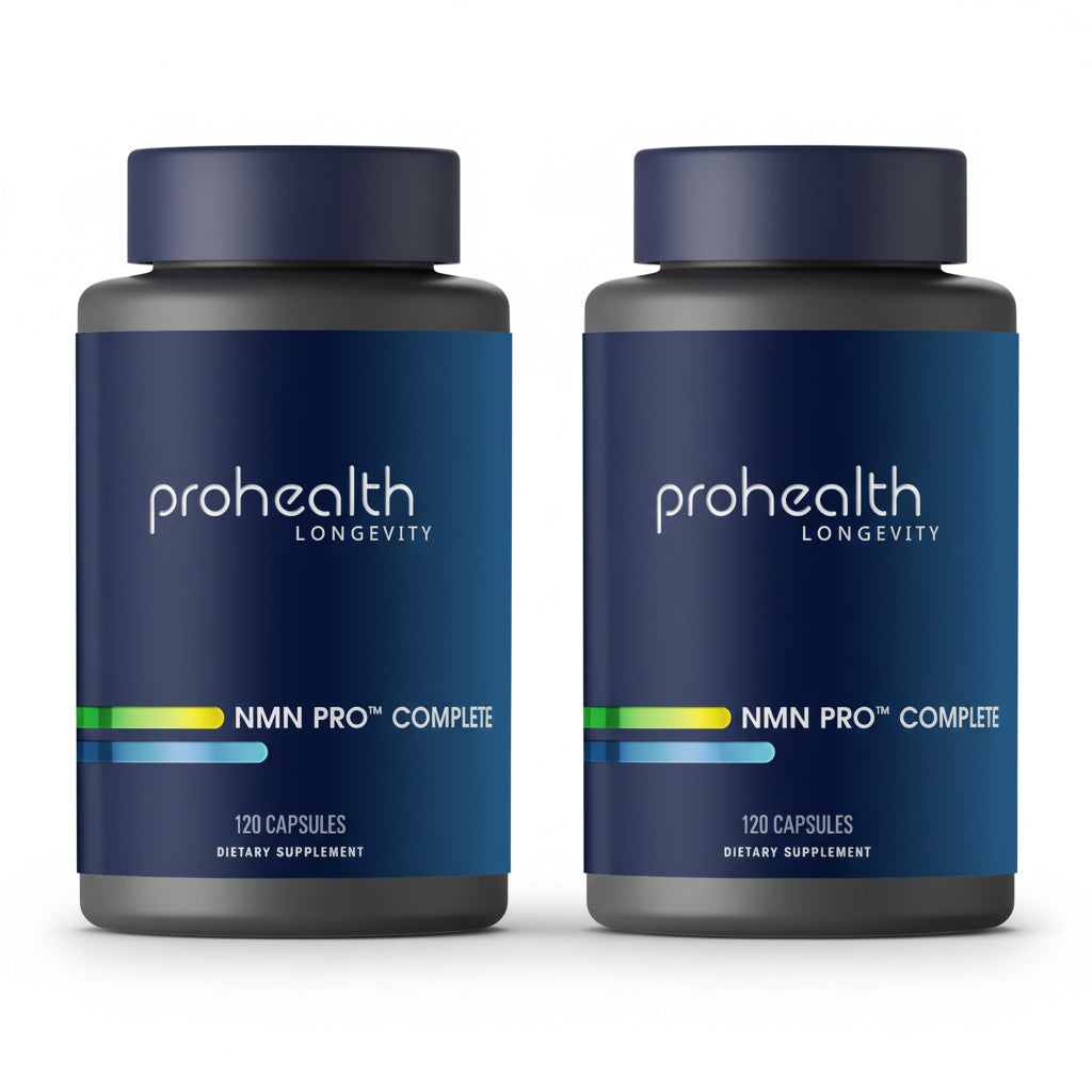 Two bottles of Prohealth Longevity NMN Pro™ Complete 120 Capsules
