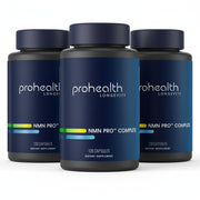 Three bottles of Prohealth Longevity NMN Pro™ Complete 120 Capsules
