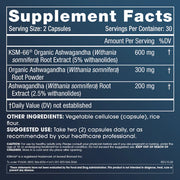 ProHealth Longevity Full Spectrum Ashwagandha Supplement Facts