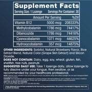 Prohealth Longevity Vitamin B-12 - 5000 mcg, 30 lozenges Supplement Facts