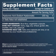 Prohealth Longevity Hyaluronic Acid Supplement Facts