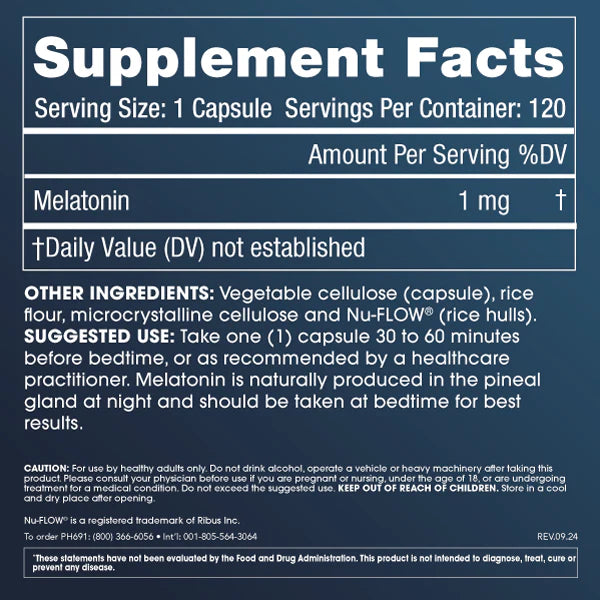 ProHealth Longevity Pure Melatonin - Supplement Facts