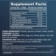 Pure Krill Oil Omega-3 - 500 mg, 60 softgels - Supplement Facts
