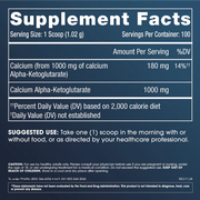Calcium AKG Longevity Powder - 100 grams - Supplement Facts