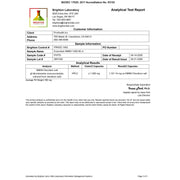 Brighton Laboratory analytical test report verifying ProHealth NMNH 1000 capsules with tested Nexergy+™ NMNH content and quality analysis.