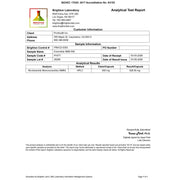 Analytical test report from Brighton Laboratory