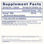 Supplement Facts label for ProHealth Longevity