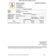 Analytical test report from Brighton Laboratory